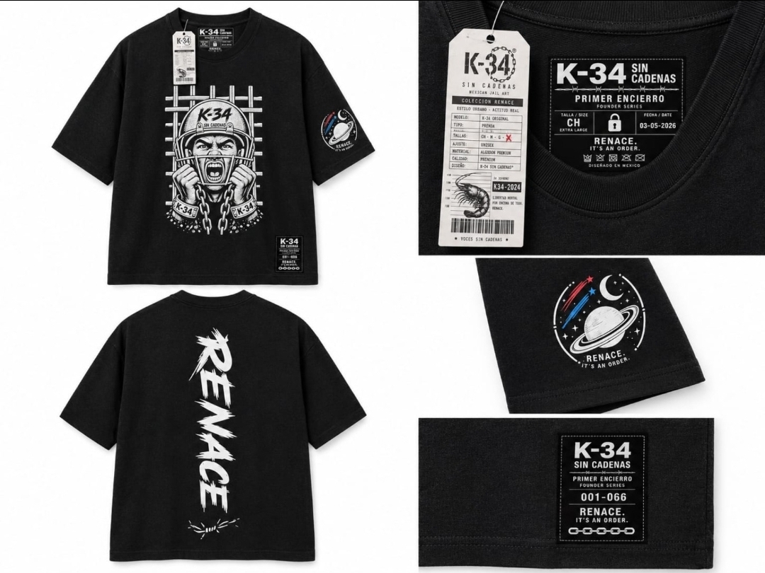 Crop Top RENACE · Primer Encierro — Negro — K-34 SIN CADENAS®